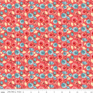 Mon Cheri Roses Cotton Fabric poppy