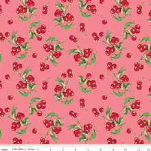 Mon Cheri Collection Cherries Cotton Fabric raspberry