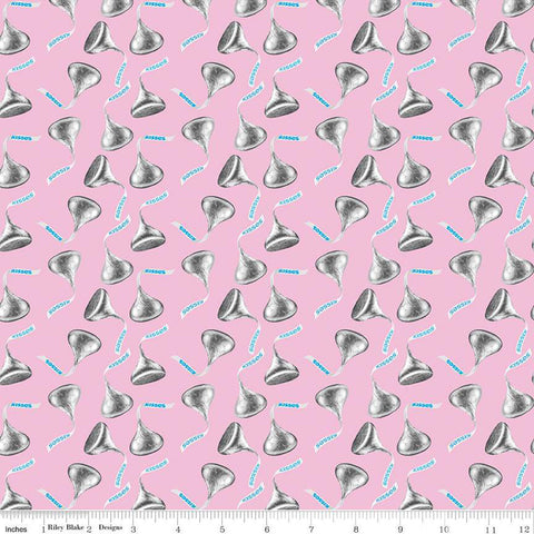 Celebrate with Hershey Collection Kisses Toss Cotton Fabric C12803 pink