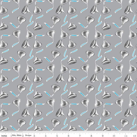 Celebrate with Hershey Collection Kisses Toss Cotton Fabric C12803 silver