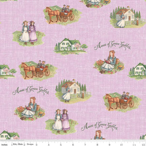 Anne of Green Gables Collection Anne and Friends Cotton Fabric C13851lavender