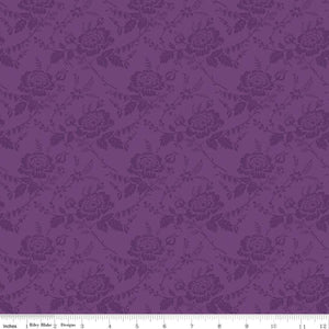 Anne of Green Gables Collection Damask Cotton Fabric C13855 eggplant