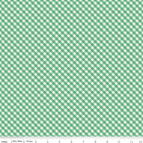 Spring Gardens Collection Gingham Cotton Fabric C14114 green