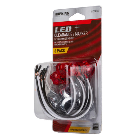 C1534RK6 LED Light Red Round Clearance/Side Marker Red