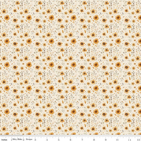 Harvest on the Prairie Collection Sun Floral Print Cotton Fabric C18284