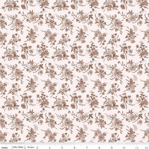 raisin, Harvest on the Prairie Collection Wildflower Print Cotton Fabric C18285