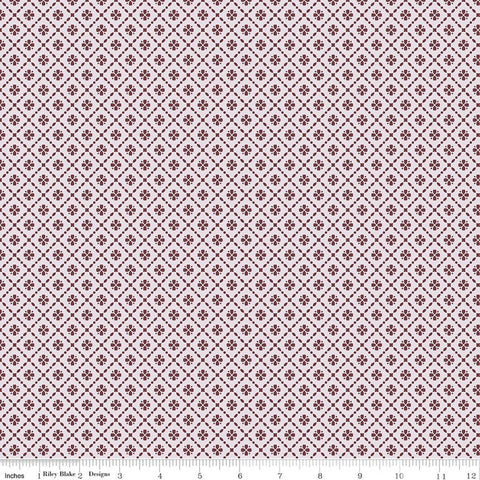 wine, Harvest on the Prairie Collection Floral Geo Print Cotton Fabric C18287