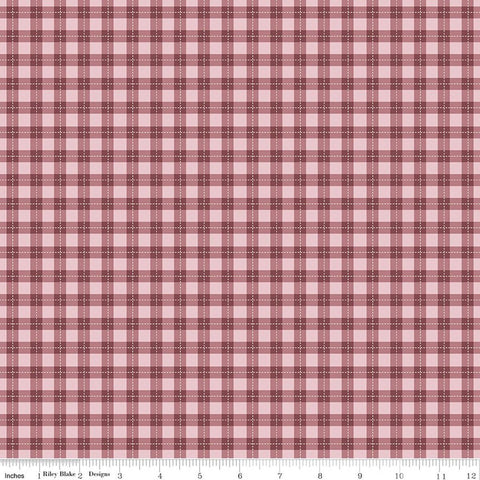 wine, Harvest on the Prairie Collection Plaid Print Cotton Fabric C18288