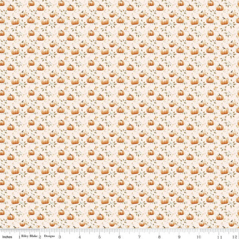 cream, Harvest on the Prairie Collection Pumpkin Cotton Fabric C18289