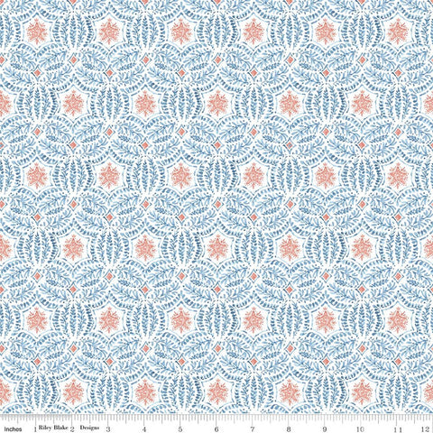 coral, Sea Echoes Collection Starfish Cotton Fabric C18824