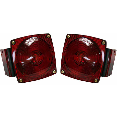 C6421 Square Submersible Trailer Light Kit Red