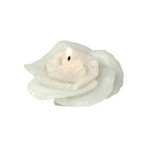 48 White Rose Floating Flower Candles - Wedding