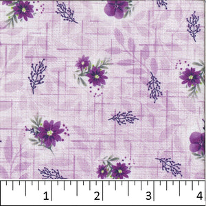 Small Floral Print Polyester Fabric purple