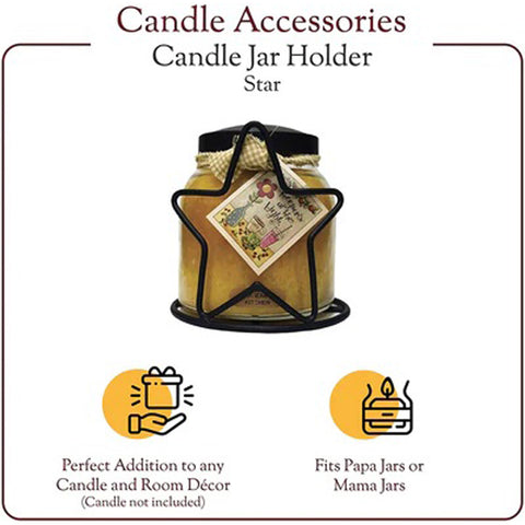 Black Metal Star Candle Jar Holder with candle inside