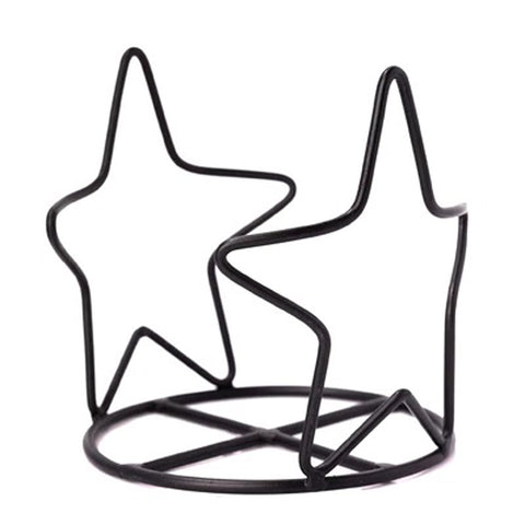 Black Metal Star Candle Jar Holder View of Stars