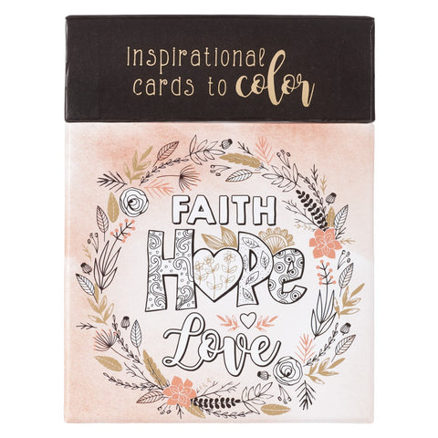 Faith Hope Love Coloring Cards CBX010