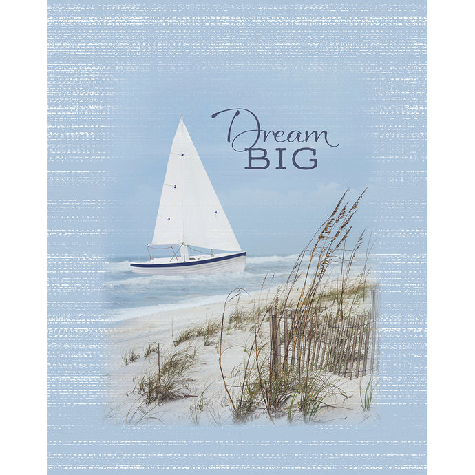 Dream Big Sail Boat 40x50 Inch Polyester Fleece Crib Blanket CC132