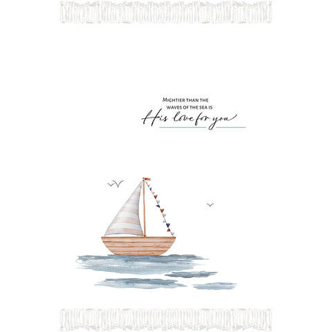 Sailboat Chenille Crib Blanket CC151