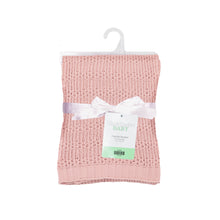 Blush Knitted Chenille Baby Blanket