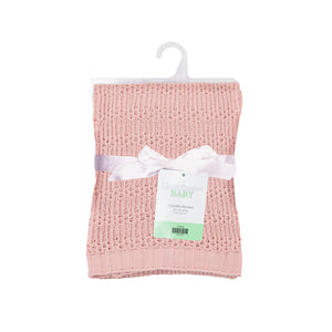 Blush Knitted Chenille Baby Blanket
