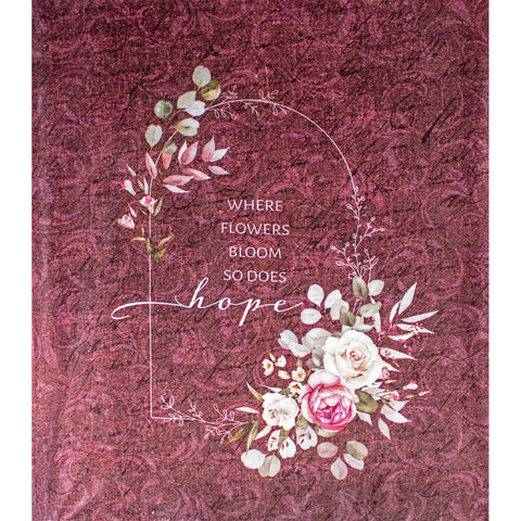 Hope Blooms 79" x 95" Plush Queen-sized Blanket CC4510