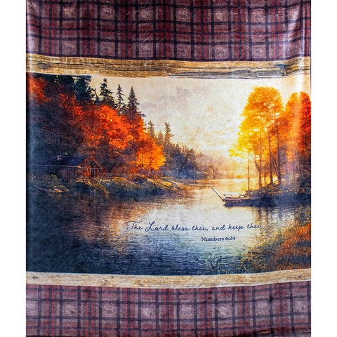Cabin Blessing 79" x 95" Plush Queen-sized Blanket CC4512
