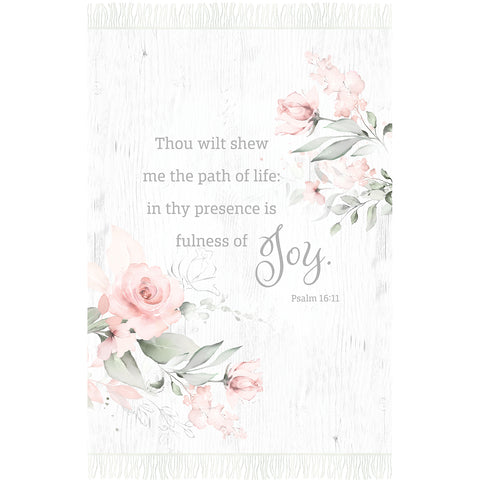 Blush Roses Woven Throw Blanket CC551