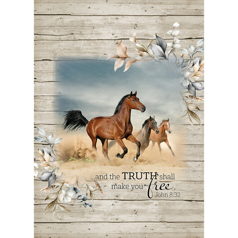 Truth and Freedom Horse Fleece Throw Blanket CC765