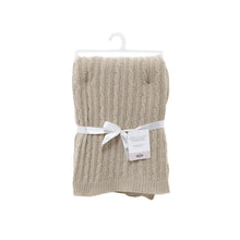 Beige Cable Knit Chenille Throw