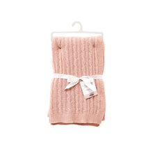 Blush Cable Knit Chenille Throw