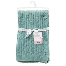 Teal Cable Knit Chenille Throw
