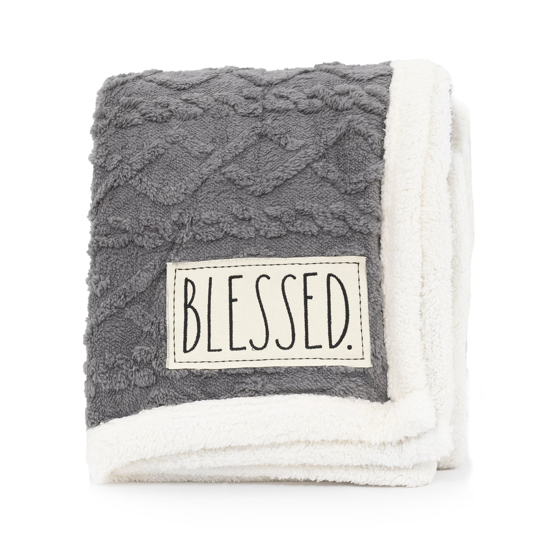 BLESS LINEN Jacquard Striped Pure Linen Towel Set of 3, Gray/White