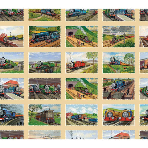 Thomas and Friends Collection Art Grid Cotton Fabric CD17016