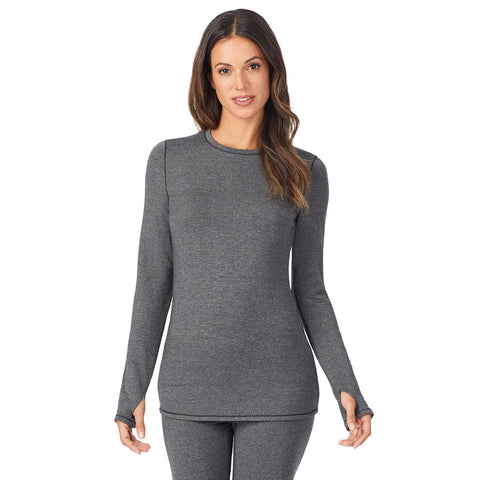 Charcoal Heather Women's Ultra Cozy Long-Sleeve Crew Top CD8427023-011