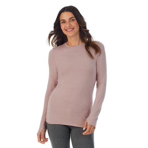 Mauve Shadow Heather Women's Ultra Cozy Long-Sleeve Crew Top CD8427023-661
