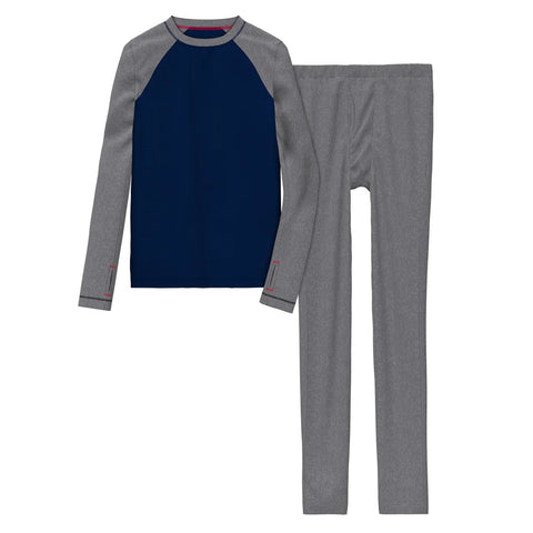 Navy Blazer Boys' Thermal 2-Piece Raglan Long-Sleeve Crew & Pant Set CD8827242-400
