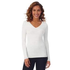 Ivory Women's Softwear with Stretch Long-Sleeve V-Neck Top CD8927016-270