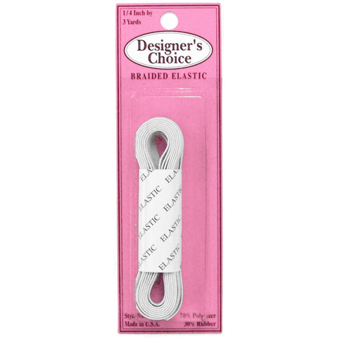 1/4" White Braided Elastic CJ-103