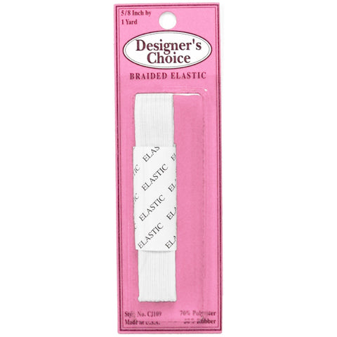 5/8" White Braided Elastic CJ-109