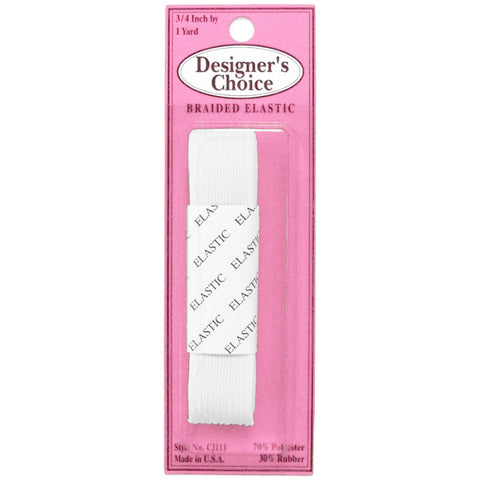 3/4" White Braided Elastic CJ-111