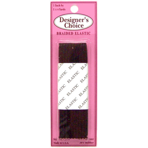 1" Black Braided Elastic CJ-114