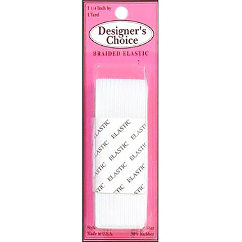 1 1/4" White Braided Elastic CJ-115