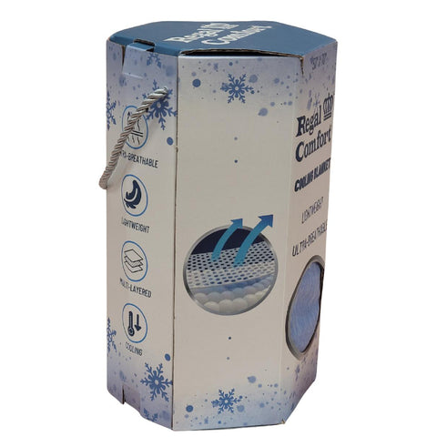 Regal Comfort Blue Cooling Blanket showing right side of package