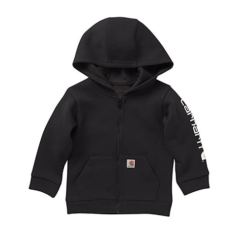 Toddler Boy's Long-Sleeve Full Zip Hooded Sweatshirt black front
