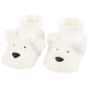 White Baby Sherpa Bear Slippers CR07011