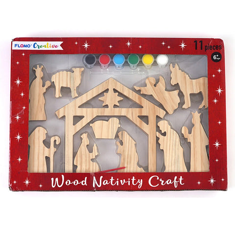 11-Piece Wood Nativity DIY Craft CR709