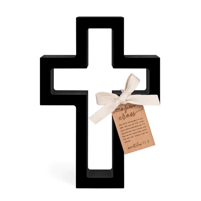 Small Black The Open Cross Decoration