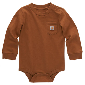 Infants' Long-Sleeve Pocket Bodysuit CA5002 Brown