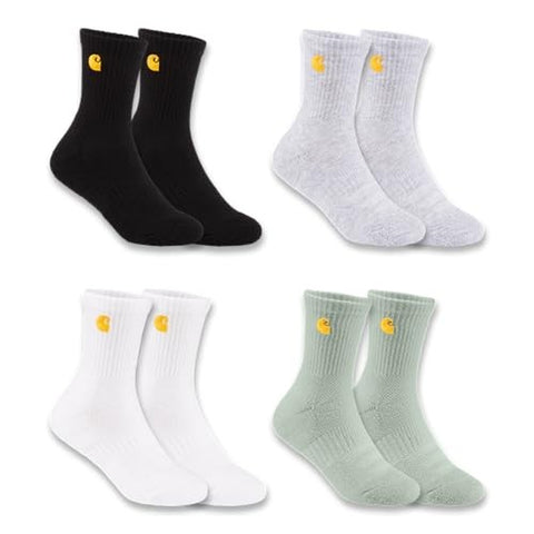 Toddlers' Midweight Embroidered Crew Sock 4 Pack SC2254T
