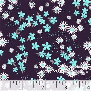 Charcoal Background Tropical Breeze Fabrics Standard Weave Fireworks Floral Poly Cotton Fabric 5703